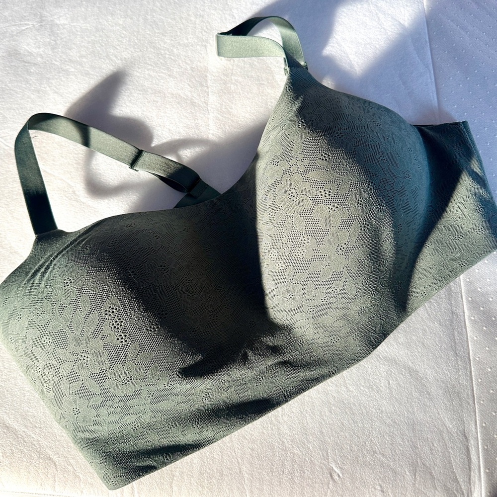 Aerie American Eagle Smoothez Lace Green Wireless Bra XXL